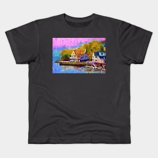 Fishing Village Harbor Kids T-Shirt